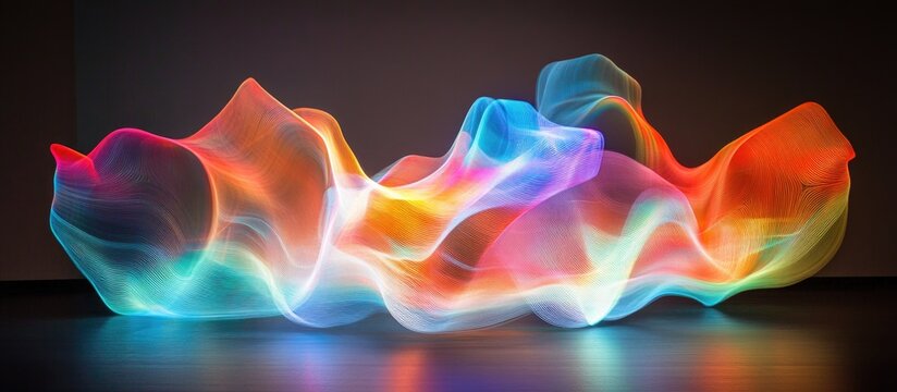 Colorful abstract light trails resembling freezelight art in a dark background creating a dynamic and vibrant visual experience.