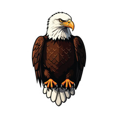 Cute Eagle Bird Cartoon Vector Icon Illustration. Animal Nature Icon Concept Isolated Premium Vector