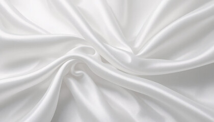 White Silk Fabric Texture with Gentle Folds, Soft Shadows, and Realistic Smooth Satin Sheen for Elegant Luxury Backgrounds, Fashion, and High-End Branding