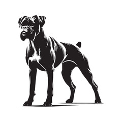 Premium Boxer Dog silhouette crafted for high-quality visuals - Boxer Dog illustration - minimal Boxer Dog vector