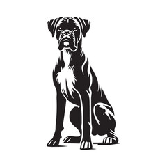 Well-crafted Boxer Dog silhouette suitable for various design purposes - Boxer Dog illustration - minimal Boxer Dog vector