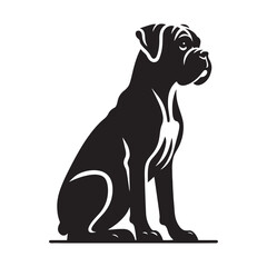 Stylish Boxer Dog silhouette for artistic and modern visuals - Boxer Dog illustration - minimal Boxer Dog vector