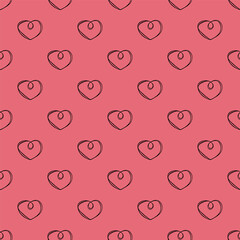 Seamless pattern with hand drawn heart doodle for decorative print, wrapping paper, greeting cards and fabric