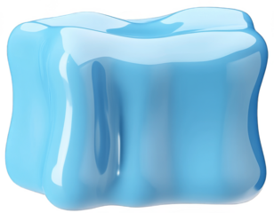 Abstract blue blob, 3D render, digital art, smooth texture, wavy surface, studio shot, background gradient, ideal for website design,transparent background