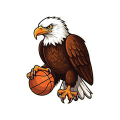 Cute Eagle Bird Cartoon Vector Icon Illustration. Animal Nature Icon Concept Isolated Premium Vector