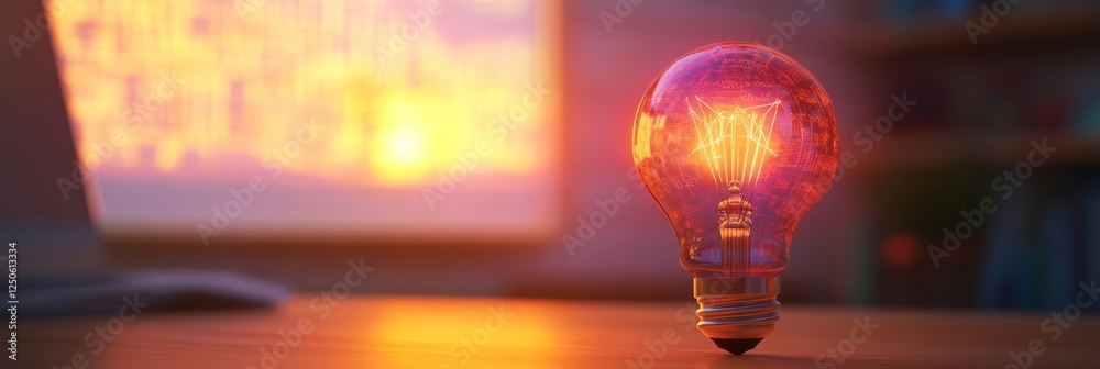 Aufkleber Contemporary EdTech Insight Illuminated Lightbulb with Mathematical Formulas Projected on Board - Innovative Classroom Visualization for Enhanced Analytical Learning