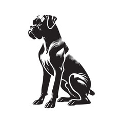 Artistic Boxer Dog silhouette emphasizing a strong and poised stance - Boxer Dog illustration - minimal Boxer Dog vector