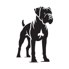 Boxer Dog silhouette featuring clean, crisp lines and defined posture - Boxer Dog illustration - minimal Boxer Dog vector