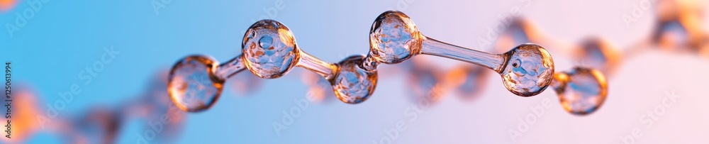 Aufkleber futuristic molecular visualization glass-like polyatomic structures in abstract space - cutting-edge