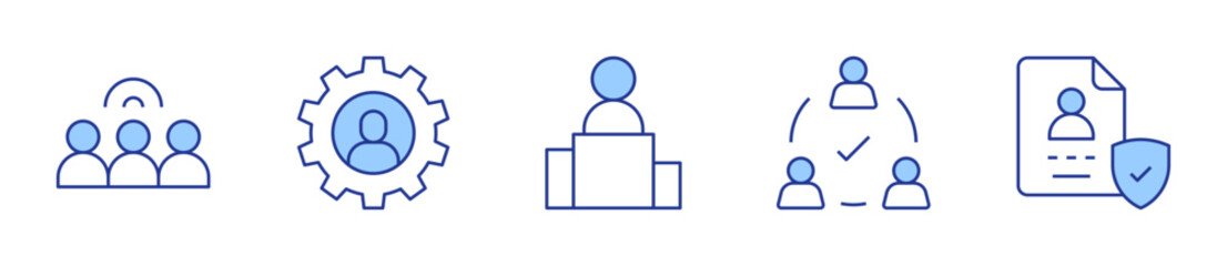 user, team, business, first. User Icon vector illustration. Line Duotone style. Editable stroke