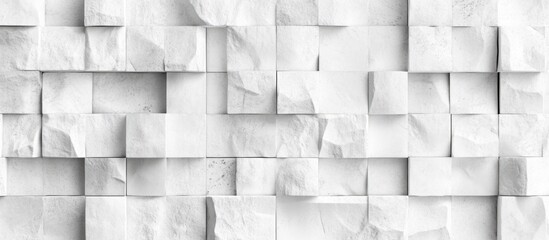 White stone cladding wall tile texture with a seamless panorama block pattern ideal for backgrounds and architectural designs