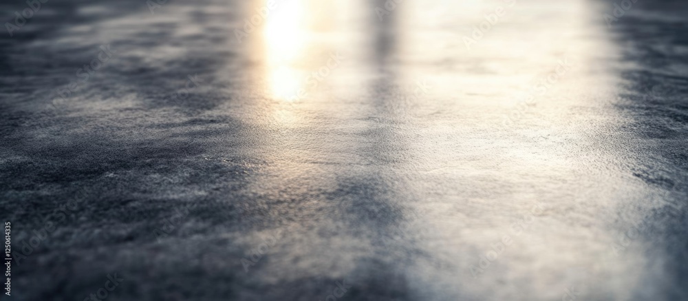 Poster polished concrete floor texture with reflective surface creating a modern and sleek background suita