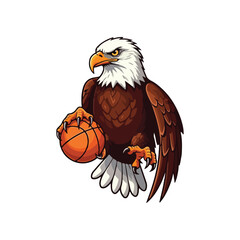 Cute Eagle Bird Cartoon Vector Icon Illustration. Animal Nature Icon Concept Isolated Premium Vector
