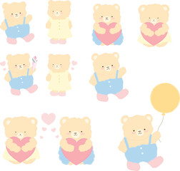 cute Bear,Cute,Teddy,charming bear art.Perfect cute cartoon designs for kids, nature themes, and farm-inspired illustrations. Ideal for your creative projects and more