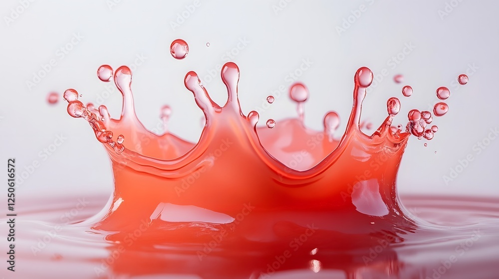 Poster vibrant crown shaped liquid splash with rippling motion and vivid color an abstract minimalist