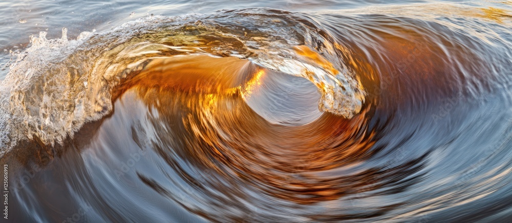 Poster close-up view of swirling river and sea waves creating a textured background for backdrops or visual