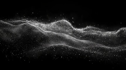 A close-up view of shimmering particles swirling gracefully in the air, with a dark background for contrast
