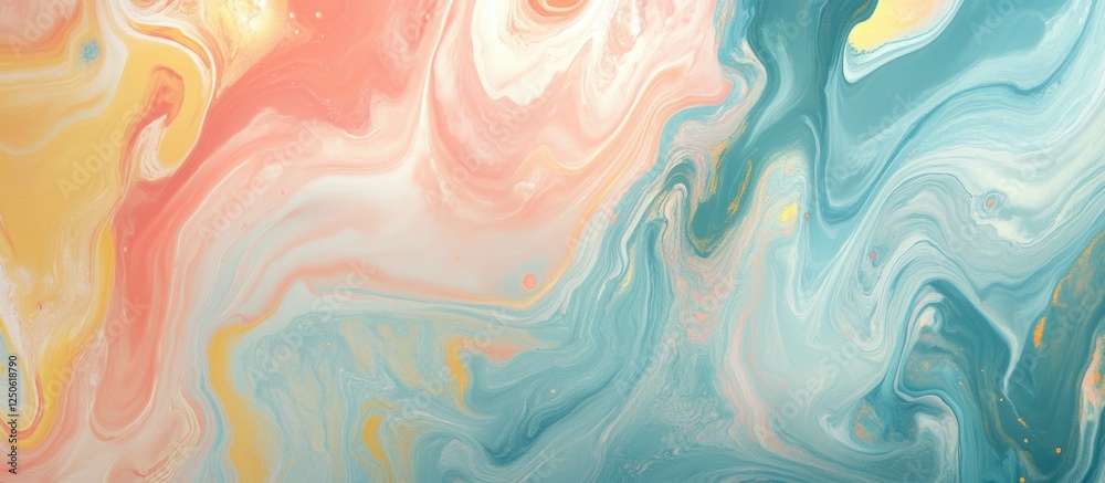 Poster abstract multicolored fluid background with swirling pastel hues creating a vibrant and dynamic arti