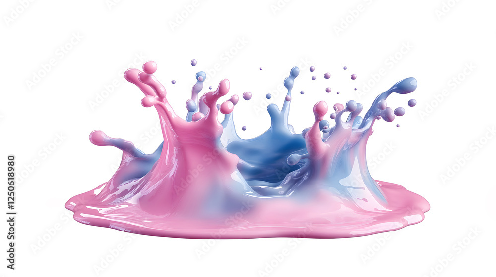 Aufkleber Vibrant splash of colorful liquid paint bursting with dynamic motion and energy creating an visually striking design  The fluid shapes and textures evoke a sense of creativity experimentation