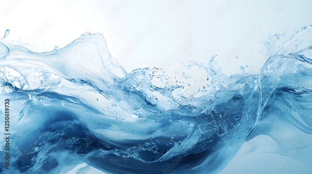 Aufkleber vivid display of aquatic motion and splashing waves in captivating turquoise and blue shades showcas