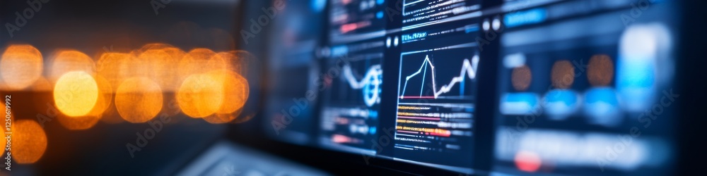Poster Immersive Cybersecurity Dashboard Futuristic Digital Display with Real-Time Threat Metrics and Protective Analytics - Enhancing FinTech Operations and Strategic Risk Management