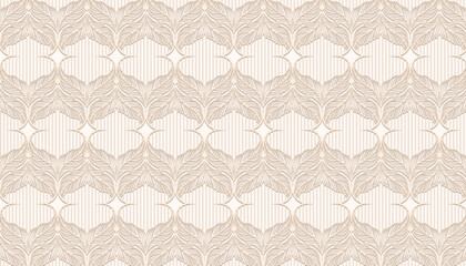 Seamless pattern with leaves. Vector illustration. Hand drawn
