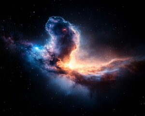 Obraz premium Cosmic Artistry Digital Nebulae Display for Innovative Space-Themed Decor - Enhancing Interior Design with Celestial Inspiration and Modern Aesthetic