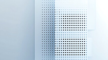 Abstract White Panels with Square Perforations