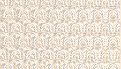 Seamless pattern with leaves. Vector illustration. Hand drawn
