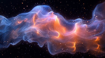 Obraz premium A detailed shot of fine particles gently floating in the air, forming intricate patterns against a dark background.