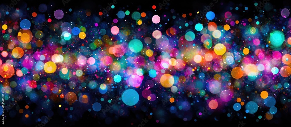 Wall mural colorful bokeh lights creating an abstract background on a dark surface for festive and artistic the