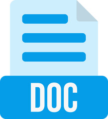 Obraz premium DOC File Format Icon Color Fill