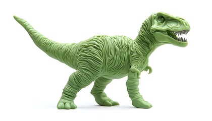Naklejka premium Green Tyrannosaurus Rex Dinosaur Toy Model