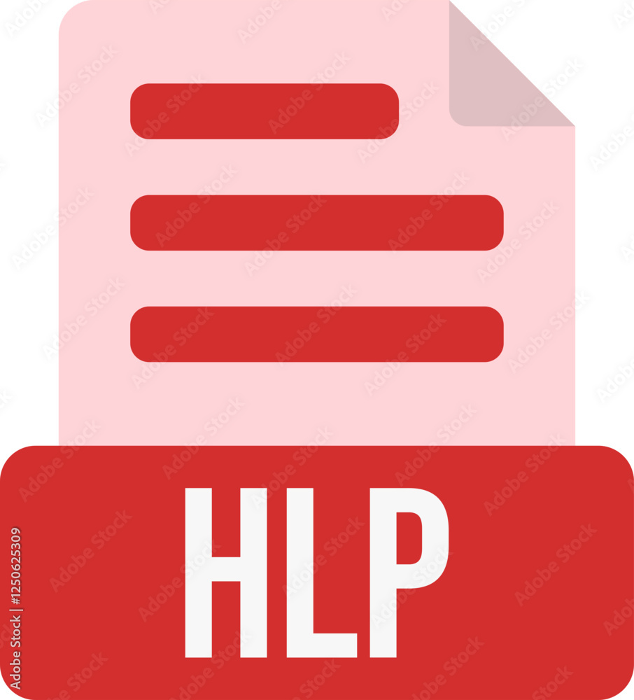 Poster hlp file format icon color fill