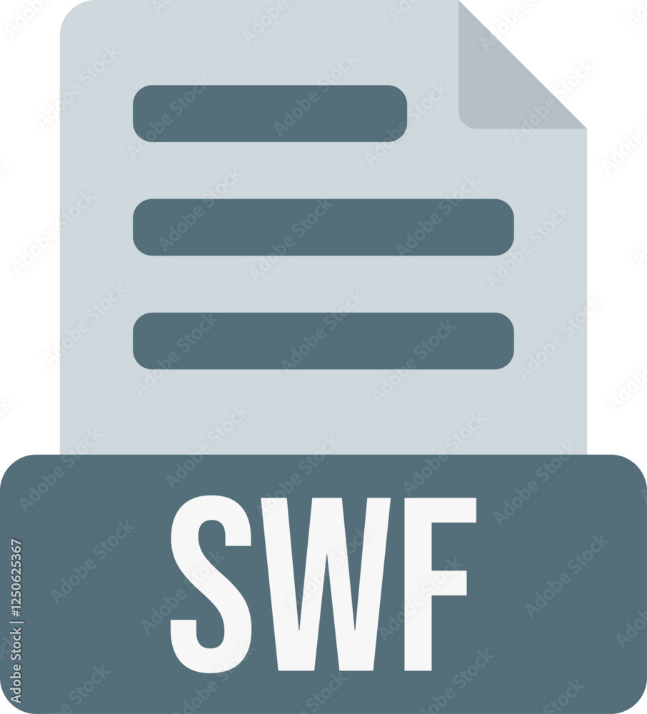 Poster swf file format icon color fill