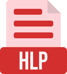 Fototapeta premium HLP File Format Icon Color Fill