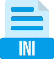 Fototapeta premium INI File Format Icon Color Fill