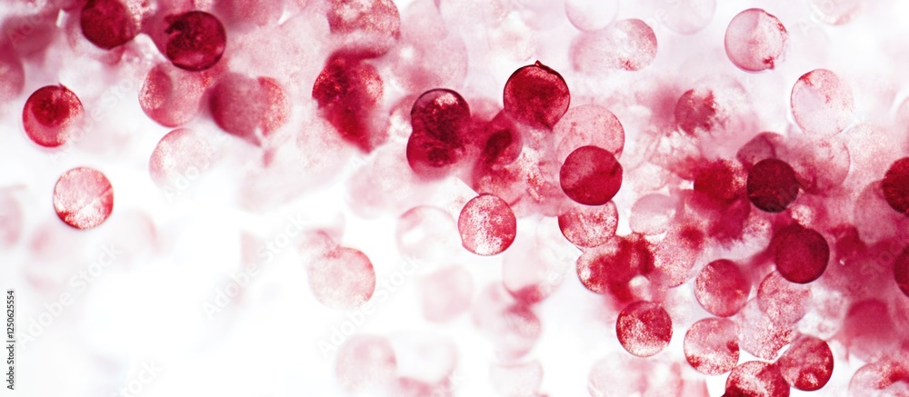 Poster red and white abstract bokeh background created from natural elements with a soft focus effect for a