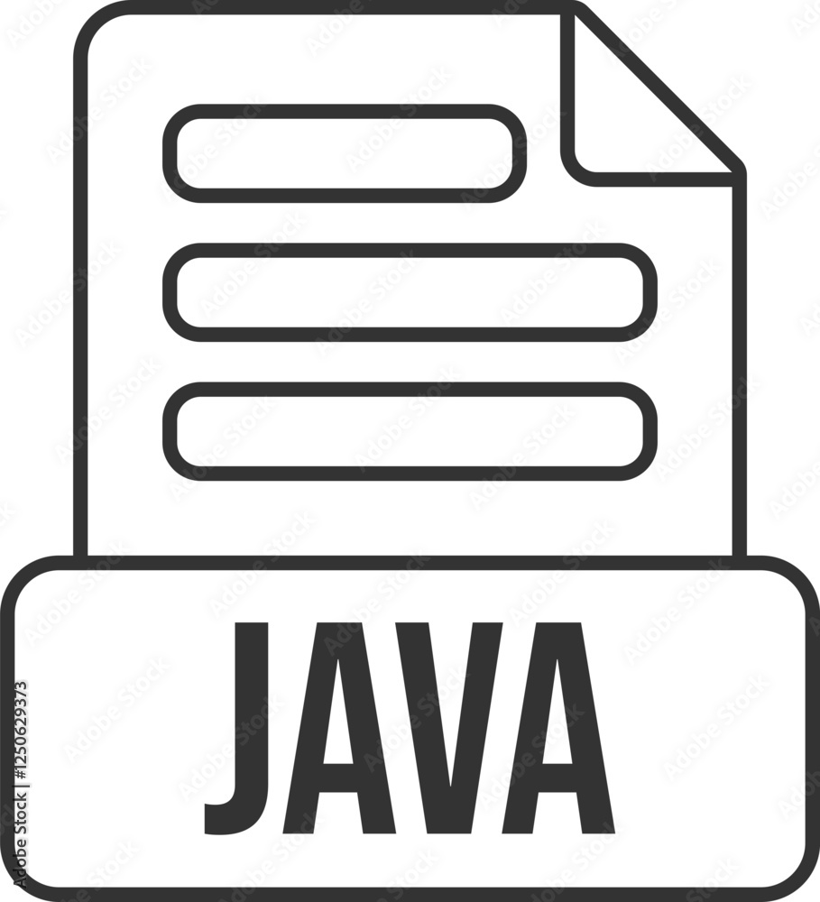 Fototapete java file format icon black outline