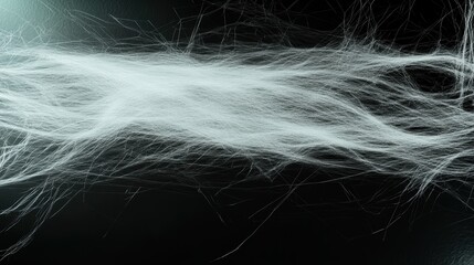 Abstract depiction of wispy white fibers against a dark background.
