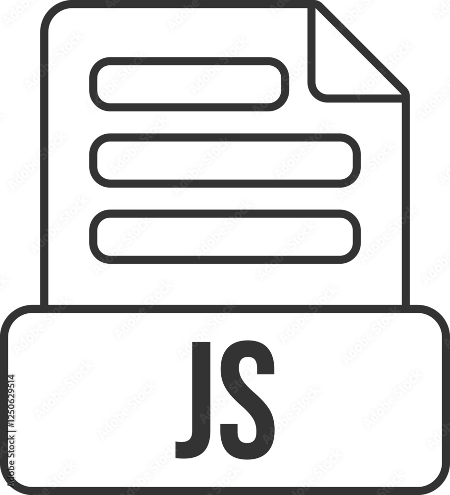Fototapete js file format icon black outline