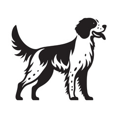 Brittany silhouette showcasing natural movement and grace - Brittany illustration - minimal Brittany vector - dog silhouette
