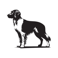 Dynamic Brittany silhouette ideal for pet-themed projects - Brittany illustration - minimal Brittany vector - dog silhouette

