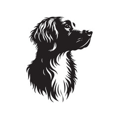 Well-defined Brittany silhouette showcasing movement and style - Brittany illustration - minimal Brittany vector - dog silhouette
