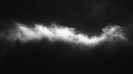 The peaceful movement of dust particles illuminated softly, forming intricate patterns on a black backdrop.