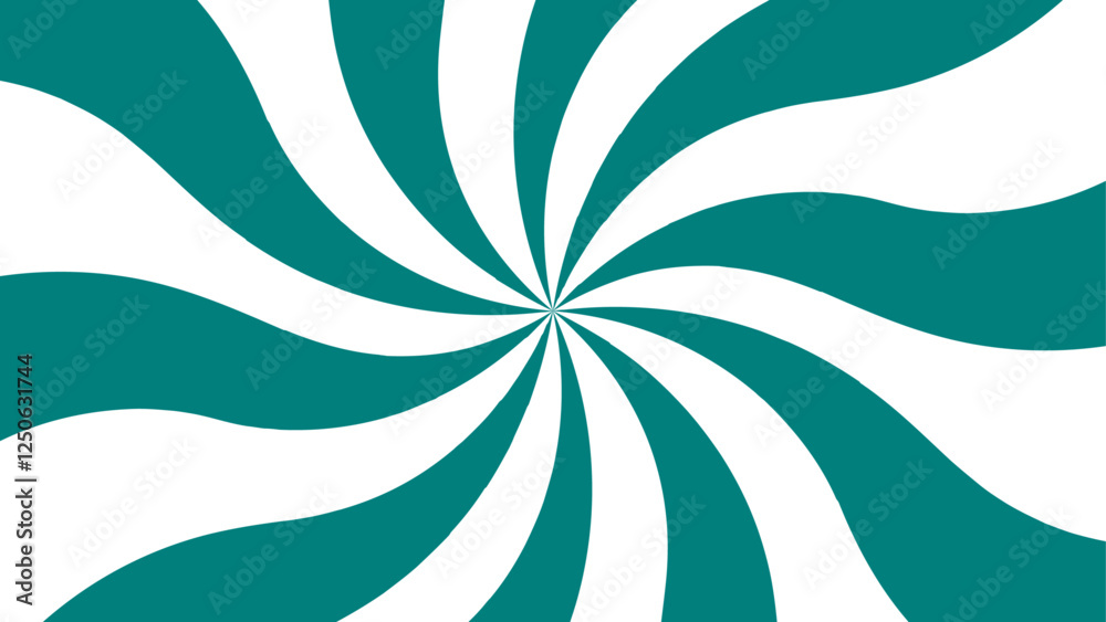 Aufkleber Abstract background with rays retro starburst. Spiral radial striped pattern beam with rays. Retro explosion white and Green vintage ray sunrise. Green and White spiral twist background.