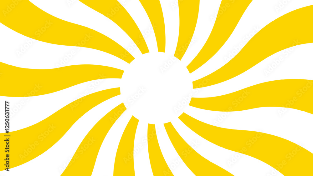 Poster Abstract background with rays retro starburst. Spiral radial striped pattern beam with rays. Retro explosion white and Yellow vintage ray sunrise. Yellow and White spiral twist background.