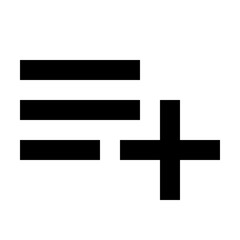 Add to Playlist - Simple Minimalist Media Icon for Digital Content