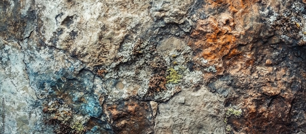 Aufkleber Textured rock and stone wall background featuring various colors and natural patterns for use in design and artistic projects.