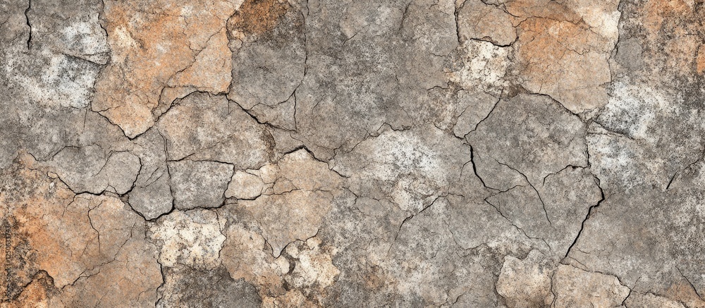 Aufkleber Cracked textured rock surface ideal for backgrounds or material representation in design projects and visual media.